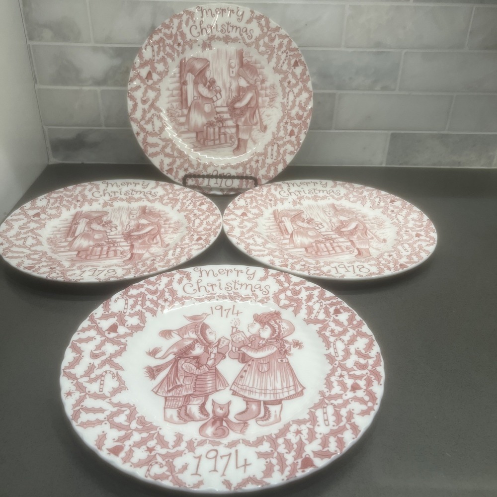 4-NEW-1978 VTG Merry Christmas Crownford China Co England by Norma Sherman